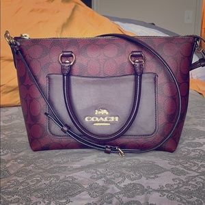 Coach Mini Emma Satchel In Signature Canvas